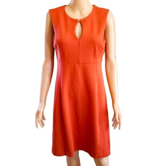 Anne Klein Keyhole Front Detail Sheath Dress Sz 6 - Picture 1 of 11
